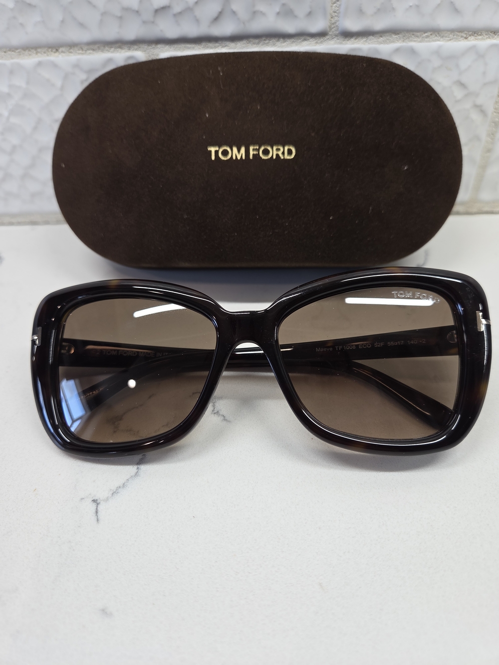 NWT Tom Ford Maeve Sunglasses FT1008/S 52F Havana Full Set
